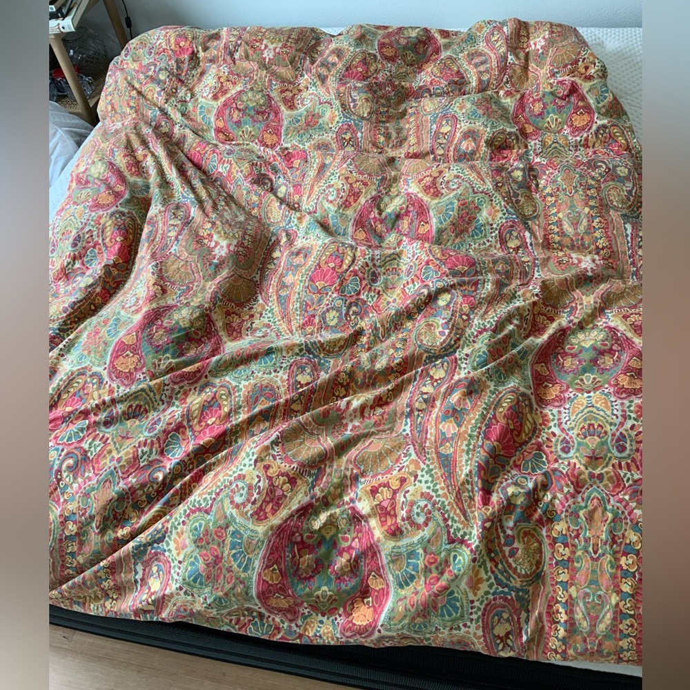 Pottery Barn Caesarea Twin Duvet Cotton Button Closure Bed Comforter Cover EUC
